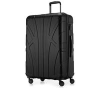 SUITLINE - Grande valise à coque rigide, TSA, 4 doubles roulettes, Trolley, 75 cm, 119 L, Noir