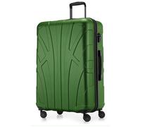 SUITLINE - Grande valise à coque rigide, TSA, 4 doubles roulettes, Trolley, 75 cm, 119 L, Vert