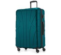 SUITLINE - Grande valise à coque rigide, TSA, 4 doubles roulettes, Trolley, 75 cm, 119 L, Vert aqua