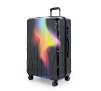 Suitline - Grande Valise légère Rigide, roulettes Extensibles, Bagage en soute, capacité 110 L, 4 roulettes Doubles, Valise XL, Coque Rigide TSA, Finition Brillante, Rouge et Jaune Néon