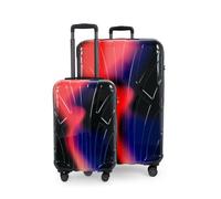 Suitline - Lot de 2 valises, Bagage Cabine + Grande Valise, trolleys rigides roulettes Doubles à 360°, Extension, Serrure TSA à Combinaison, Tailles S & L, Finition Brillante, Rouge Néon