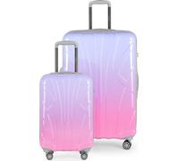 Suitline - Lot de 2 valises de bord + grande valise de voyage extensible, trolleys avec 4 roulettes doubles, design brillant Dégradé Valises Femme S + XL,Sakura