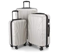 SUITLINE - Lot de 3 valises, Valises de Voyage, Trolley, Valises rigides, TSA, (55 cm, 66 cm, 76 cm), 100% ABS, Mat, Blanc