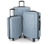 SUITLINE - Lot de 3 valises, Valises de Voyage, Trolley, Valises rigides, TSA, (55 cm, 66 cm, 76 cm), 100% ABS, Mat, Bleu Piscine