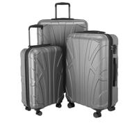 SUITLINE - Lot de 3 valises, Valises de Voyage, Trolley, Valises rigides, TSA, (55 cm, 66 cm, 76 cm), 100% ABS, Mat, Argent