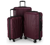 Suitline - Set de 3 valises valise à roulettes valise rigide 4 roulettes trolley bagage à main et bagage à main valise extensible Travel Luggage Set de bagages Hardcase ABS, TSABourgogne