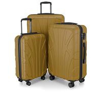 SUITLINE - Lot de 3 valises, Valises de Voyage, Trolley, Valises rigides, TSA, (55 cm, 66 cm, 76 cm), 100% ABS, Mat, Or d'automne