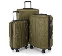 SUITLINE - Lot de 3 valises, Valises de Voyage, Trolley, Valises rigides, TSA, (55 cm, 66 cm, 76 cm), 100% ABS, Mat, Avocat