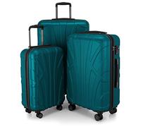 SUITLINE - Lot de 3 valises, Valises de Voyage, Trolley, Valises rigides, TSA, (55 cm, 66 cm, 76 cm), 100% ABS, Mat, Turquoise