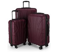 SUITLINE - Set de 3 Valise Bagages Rigide, (S, M, L), Bordeaux