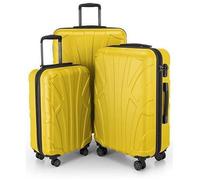SUITLINE - Set de 3 Valise Bagages Rigide, (S, M, L), Jaune