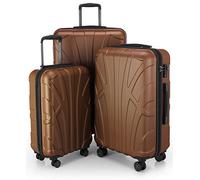 Suitline - Set de 3 Valise Bagages Rigide, (S, M, L), Marron