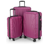 SUITLINE - Set de 3 Valise Bagages Rigide, (S, M, L), Pink