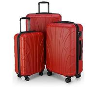 SUITLINE - Set de 3 Valise Bagages Rigide, (S, M, L), Rouge