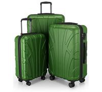 SUITLINE - Set de 3 Valise Bagages Rigide, (S, M, L), Vert