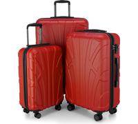 Suitline - Set de 3 valises à roulettes valise rigide 4 roulettes trolley bagage à main et bagage à main valise extensible Travel Luggage Set de bagages Hardcase ABS, TSA,Rouge