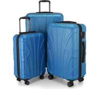 Suitline - Set de 3 valises valise à roulettes valise rigide 4 roulettes trolley bagage à main et bagage à main valise extensible Travel Luggage Set de bagages Hardcase ABS, TSAC bleu cyan