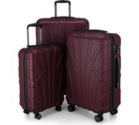 Suitline - Set de 3 valises valise à roulettes valise rigide 4 roulettes trolley bagage à main et bagage à main valise extensible Travel Luggage Set de bagages Hardcase ABS, TSABourgogne