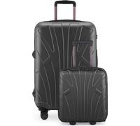 Suitline - Set de valises pour EasyJet, 2 pièces trolley sous-siège 45x36x20 cm + valise de voyage extensible 66 cm pour 15-20 kg de bagages, petite + grande valise,Graphit