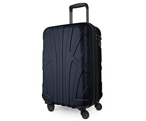 SUITLINE - Trolley Cabine Extensible, Valise Rigide avec Compartiment pour Ordinateur Portable, Bagage à Main 100% ABS Mat, 55 cm, 38 litres, Bleu foncé