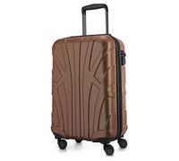 Suitline - bagage à main léger 55x35x20 cm trolley avion 34 L bagage à bord valise à main légère valise de bord 4 roulettes bagage cabine Hand Luggage TSA ,Braun