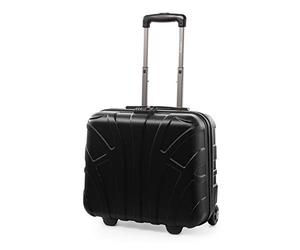 SUITLINE - Trolley Pilote Cabine, Valise Rigide avec Compartiment Ordinateur Portable, Noir