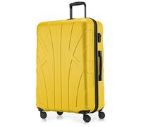 SUITLINE - Valise à roulettes, Bagage Coque Rigide avec Extension de Volume, Verrouillage TSA, 4 roulettes jumelées caoutchoutées, ABS, Mat 76 cm, 110 litres, Jaune