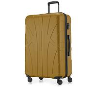 SUITLINE - Valise à roulettes, Bagage Coque Rigide avec Extension de Volume, Verrouillage TSA, 4 roulettes jumelées caoutchoutées, ABS, Mat 76 cm, 110 litres, Or d'automne
