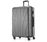 SUITLINE - Valise à roulettes, Bagage Coque Rigide avec Extension de Volume, Verrouillage TSA, 4 roulettes jumelées caoutchoutées, ABS, Mat 76 cm, 110 litres, Argent