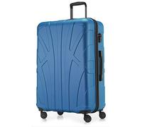 SUITLINE - Valise à roulettes, Bagage Coque Rigide avec Extension de Volume, Verrouillage TSA, 4 roulettes jumelées caoutchoutées, ABS, Mat 76 cm, 110 litres, Bleu Cyan