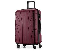 SUITLINE - Valise à roulettes, Bagage Coque Rigide avec Extension de Volume, Verrouillage TSA, ABS, Mat, 4 roulettes jumelées caoutchoutées, 66 cm, 68 litres, Bourgogne