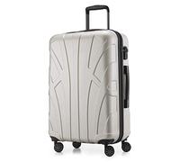 SUITLINE - Valise à roulettes, Bagage Coque Rigide avec Extension de Volume, Verrouillage TSA, ABS, Mat, 4 roulettes jumelées caoutchoutées, 66 cm, 68 litres, Blanc