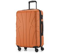 SUITLINE - Valise à roulettes, Bagage Coque Rigide avec Extension de Volume, Verrouillage TSA, ABS, Mat, 4 roulettes jumelées caoutchoutées, 66 cm, 68 litres, Orange