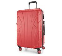 SUITLINE - Valise à roulettes, Bagage Coque Rigide avec Extension de Volume, Verrouillage TSA, ABS, Mat, 4 roulettes jumelées caoutchoutées, 66 cm, 68 litres, Corail
