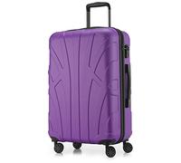 SUITLINE - Valise à roulettes, Bagage Coque Rigide avec Extension de Volume, Verrouillage TSA, ABS, Mat, 4 roulettes jumelées caoutchoutées, 66 cm, 68 litres, Violet
