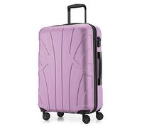 SUITLINE - Valise à roulettes, Bagage Coque Rigide avec Extension de Volume, Verrouillage TSA, ABS, Mat, 4 roulettes jumelées caoutchoutées, 66 cm, 68 litres, Lilas
