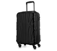 Suitline Valise Cabine 55 x 35 x 20 cm (34 L) ABS Rigide avec Serrure TSA 4 Roues Doubles poignée télescopique légère Bagage Cabine Voyage Affaires, Noir