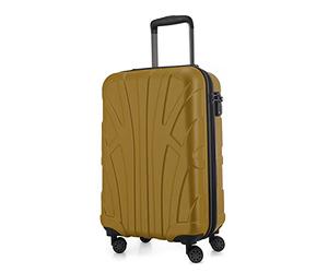 Suitline Valise Cabine 55 x 35 x 20 cm (34 L) ABS Rigide avec Serrure TSA 4 Roues Doubles poignée télescopique légère Bagage Cabine Voyage Affaires, Or d'automne