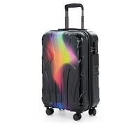 Suitline - Valise Cabine légère, Trolley pour Avion, Bagage à Main, Dimensions 55x35x20 cm, 4 roulettes Doubles, 34 L, Coque Rigide TSA, Finition Brillante, Rouge et Jaune Néon