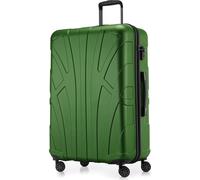 Suitline - Valise de voyage grande extensible, valise XL 4 roulettes, valise à roulettes coque rigide, trolley Hardcase Check-In Bagages 20-23 kg, sangle 158 cm, TSAGrun