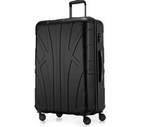 Suitline - Valise de voyage grande extensible, valise XL 4 roulettes, valise à roulettes coque rigide, trolley Hardcase Check-In Bagages 20-23 kg, sangle 158 cm, TSASnoir