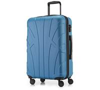 SUITLINE - Valise à roulettes, Bagage Coque Rigide avec Extension de Volume, Verrouillage TSA, ABS, Mat, 4 roulettes jumelées caoutchoutées, 66 cm, 68 litres, Bleu Cyan
