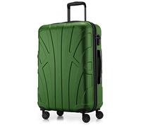 Suitline Valise Moyenne 66 x 44 x 27 cm ABS Rigide Extensible (58-68 L) avec Serrure TSA 4 Roues Doubles poignée télescopique légère Valise Voyage, Vert