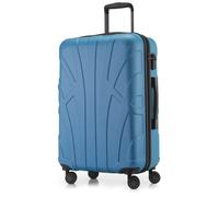 SUITLINE - Valise moyenne à coque rigide, TSA, 4 roulettes, Valise, Trolley, 65 cm, 74 L, Bleu cyan