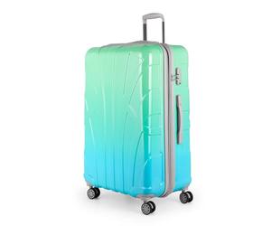 SUITLINE - Valise Plus Grande Bagages Rigide enregistrés, Dégradé de Couleur, Polycarbonate Brillant, 76 cm, 110 Liter, Northern Lights