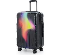 Suitline - Valise rigide Check-In Bagages Trolley Valise à roulettes Extension Valise de voyage 4 roulettes, Design dégradé Glossy, TSA, 66 cm,Neon Red Yellow