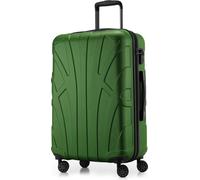 Suitline - Valise rigide de taille moyenne avec joint d'expansion Check-In Bagages Trolley extensible Valise à roulettes Valise de voyage, taille M, 4 roulettes, TSA, 66 cm, 100% ABS,Vert