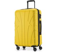 Suitline - Valise rigide de taille moyenne avec joint d'expansion Check-In Bagages Trolley extensible Valise à roulettes Valise de voyage, taille M, 4 roulettes, TSA, 66 cm, 100% ABS,Jaune