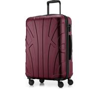 Suitline - Valise rigide moyenne avec joint d'expansion Check-In Bagages Trolley extensible Valise à roulettes Valise de voyage, taille M, 4 roulettes, TSA, 66 cm, 100% ABS,Bourgogne