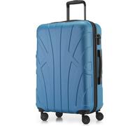 Suitline - Valise rigide moyenne avec joint d'expansion Check-In Bagages Trolley extensible Valise à roulettes Valise de voyage, taille M, 4 roulettes, TSA, 66 cm, 100% ABS,bleu cyan
